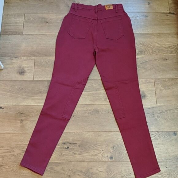 Steeds Stretch Denim Riding Jeans 12 Burgundy - Picture 7 of 11